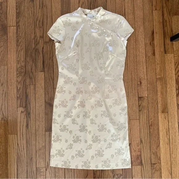 Vintage Traditional Formal Fitted Evening Wear Gold Cheongsam - Picture 7 of 12